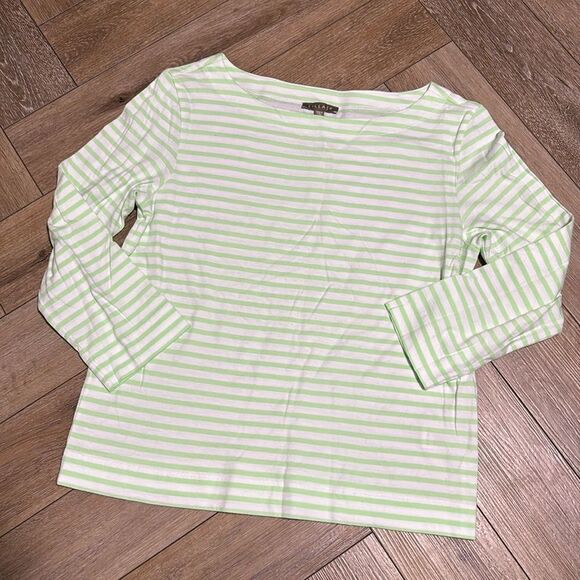NWOT Lilla P Boat Neck Striped Tee - Picture 1 of 3